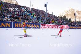 19.01.2019, Ruhpolding, Germany (GER): Mona Brorsson (SWE), Emma Lunder (CAN), (l-r) -  IBU world cup biathlon, relay women, Ruhpolding (GER). www.nordicfocus.com. © Manzoni/NordicFocus. Every downloaded picture is fee-liable.