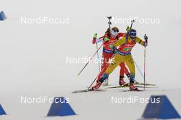 19.01.2019, Ruhpolding, Germany (GER): Mona Brorsson (SWE), Emma Lunder (CAN) -  IBU world cup biathlon, relay women, Ruhpolding (GER). www.nordicfocus.com. © Tumashov/NordicFocus. Every downloaded picture is fee-liable.
