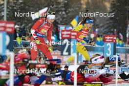 19.01.2019, Ruhpolding, Germany (GER): Megan Bankes (CAN), Linn Persson (SWE), (l-r) -  IBU world cup biathlon, relay women, Ruhpolding (GER). www.nordicfocus.com. © Manzoni/NordicFocus. Every downloaded picture is fee-liable.