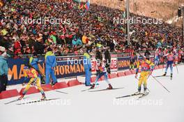 19.01.2019, Ruhpolding, Germany (GER): Hanna Oeberg (SWE), Linn Persson (SWE), Elisa Gasparin (SUI) -  IBU world cup biathlon, relay women, Ruhpolding (GER). www.nordicfocus.com. © Tumashov/NordicFocus. Every downloaded picture is fee-liable.