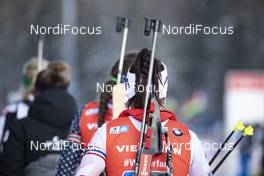 19.01.2019, Ruhpolding, Germany (GER): Event Feature: undefined athletes walk to the hand over -  IBU world cup biathlon, relay women, Ruhpolding (GER). www.nordicfocus.com. © Manzoni/NordicFocus. Every downloaded picture is fee-liable.