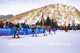19.01.2019, Ruhpolding, Germany (GER): Dorothea Wierer (ITA), Julia Simon (FRA), Clare Egan (USA), Synnoeve Solemdal (NOR), (l-r) -  IBU world cup biathlon, relay women, Ruhpolding (GER). www.nordicfocus.com. © Manzoni/NordicFocus. Every downloaded picture is fee-liable.