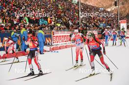 19.01.2019, Ruhpolding, Germany (GER): Christina Rieder (AUT), Lisa Theresa Hauser (AUT) -  IBU world cup biathlon, relay women, Ruhpolding (GER). www.nordicfocus.com. © Tumashov/NordicFocus. Every downloaded picture is fee-liable.