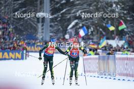 19.01.2019, Ruhpolding, Germany (GER): Franziska Preuss (GER), Denise Herrmann (GER), (l-r) -  IBU world cup biathlon, relay women, Ruhpolding (GER). www.nordicfocus.com. © Manzoni/NordicFocus. Every downloaded picture is fee-liable.