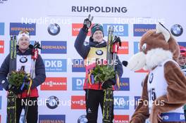 17.01.2019, Ruhpolding, Germany (GER): Johannes Thingnes Boe (NOR), Tarjei Boe (NOR) -  IBU world cup biathlon, sprint men, Ruhpolding (GER). www.nordicfocus.com. © Tumashov/NordicFocus. Every downloaded picture is fee-liable.