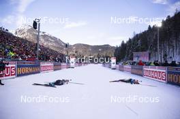 17.01.2019, Ruhpolding, Germany (GER): Event Feature: view over the finish area -  IBU world cup biathlon, sprint women, Ruhpolding (GER). www.nordicfocus.com. © Manzoni/NordicFocus. Every downloaded picture is fee-liable.