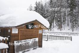 15.01.2019, Ruhpolding, Germany (GER): Event Feature: food and beverage house with snow on the roof -  IBU world cup biathlon, training, Ruhpolding (GER). www.nordicfocus.com. © Manzoni/NordicFocus. Every downloaded picture is fee-liable.
