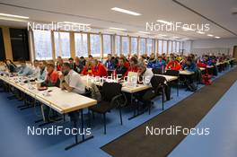 15.01.2019, Ruhpolding, Germany (GER): Event Feature: team captains meeting -  IBU world cup biathlon, training, Ruhpolding (GER). www.nordicfocus.com. © Manzoni/NordicFocus. Every downloaded picture is fee-liable.