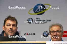15.01.2019, Ruhpolding, Germany (GER): Event Feature: Alois Reiter (GER), chief of competition, Norbert Baier (GER), competition secretary (l-r) -  IBU world cup biathlon, training, Ruhpolding (GER). www.nordicfocus.com. © Manzoni/NordicFocus. Every downloaded picture is fee-liable.