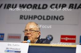 15.01.2019, Ruhpolding, Germany (GER): Olle Dahlin (SWE), IBU president -  IBU world cup biathlon, training, Ruhpolding (GER). www.nordicfocus.com. © Manzoni/NordicFocus. Every downloaded picture is fee-liable.