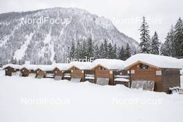 15.01.2019, Ruhpolding, Germany (GER): Event Feature: food and beverage houses with snow on the roof -  IBU world cup biathlon, training, Ruhpolding (GER). www.nordicfocus.com. © Manzoni/NordicFocus. Every downloaded picture is fee-liable.