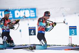 27.01.2019, Antholz, Italy (ITA): Antonin Guigonnat (FRA), Quentin Fillon Maillet (FRA), (l-r) -  IBU world cup biathlon, mass men, Antholz (ITA). www.nordicfocus.com. © Manzoni/NordicFocus. Every downloaded picture is fee-liable.