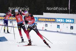 27.01.2019, Antholz, Italy (ITA): Erlend Bjoentegaard (NOR), Henrik l'Abee-Lund (NOR), (l-r) -  IBU world cup biathlon, mass men, Antholz (ITA). www.nordicfocus.com. © Manzoni/NordicFocus. Every downloaded picture is fee-liable.
