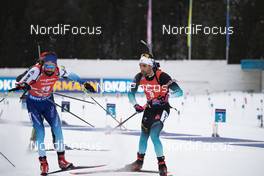 27.01.2019, Antholz, Italy (ITA): Benjamin Weger (SUI), Martin Fourcade (FRA), (l-r) -  IBU world cup biathlon, mass men, Antholz (ITA). www.nordicfocus.com. © Manzoni/NordicFocus. Every downloaded picture is fee-liable.