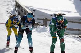 27.01.2019, Antholz, Italy (ITA): Anais Bescond (FRA), Lisa Vittozzi (ITA), (l-r) -  IBU world cup biathlon, mass women, Antholz (ITA). www.nordicfocus.com. © Manzoni/NordicFocus. Every downloaded picture is fee-liable.