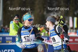 27.01.2019, Antholz, Italy (ITA): Anais Bescond (FRA), Clare Egan (USA), (l-r) -  IBU world cup biathlon, mass women, Antholz (ITA). www.nordicfocus.com. © Manzoni/NordicFocus. Every downloaded picture is fee-liable.