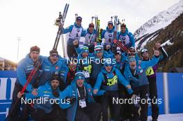 26.01.2019, Antholz, Italy (ITA): Antonin Guigonnat (FRA), Quentin Fillon Maillet (FRA), Simon Desthieux (FRA), Martin Fourcade (FRA), Patrick Favre (FRA), Simon Fourcade (FRA) (l-r), Vincent Vittoz (FRA) -  IBU world cup biathlon, pursuit men, Antholz (ITA). www.nordicfocus.com. © Manzoni/NordicFocus. Every downloaded picture is fee-liable.