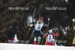 26.01.2019, Antholz, Italy (ITA): Johannes Kuehn (GER) -  IBU world cup biathlon, pursuit men, Antholz (ITA). www.nordicfocus.com. © Manzoni/NordicFocus. Every downloaded picture is fee-liable.