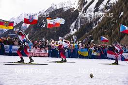 26.01.2019, Antholz, Italy (ITA): Tarjei Boe (NOR), Lars Helge Birkeland (NOR), Andrejs Rastorgujevs (LAT), (l-r) -  IBU world cup biathlon, pursuit men, Antholz (ITA). www.nordicfocus.com. © Manzoni/NordicFocus. Every downloaded picture is fee-liable.