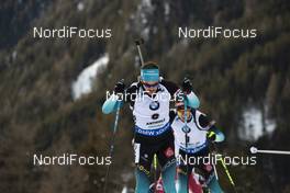 26.01.2019, Antholz, Italy (ITA): Simon Desthieux (FRA), Quentin Fillon Maillet (FRA) -  IBU world cup biathlon, pursuit men, Antholz (ITA). www.nordicfocus.com. © Manzoni/NordicFocus. Every downloaded picture is fee-liable.