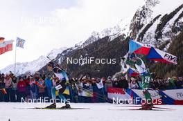 26.01.2019, Antholz, Italy (ITA): Quentin Fillon Maillet (FRA), Lukas Hofer (ITA), (l-r) -  IBU world cup biathlon, pursuit men, Antholz (ITA). www.nordicfocus.com. © Manzoni/NordicFocus. Every downloaded picture is fee-liable.