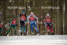 26.01.2019, Antholz, Italy (ITA): Lisa Vittozzi (ITA), Anais Bescond (FRA), Kaisa Makarainen (FIN), Marte Olsbu Roeiseland (NOR), (l-r) -  IBU world cup biathlon, pursuit women, Antholz (ITA). www.nordicfocus.com. © Manzoni/NordicFocus. Every downloaded picture is fee-liable.