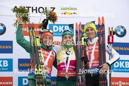 26.01.2019, Antholz, Italy (ITA): Laura Dahlmeier (GER), Dorothea Wierer (ITA), Lisa Vittozzi (ITA), (l-r) -  IBU world cup biathlon, pursuit women, Antholz (ITA). www.nordicfocus.com. © Manzoni/NordicFocus. Every downloaded picture is fee-liable.