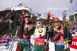 26.01.2019, Antholz, Italy (ITA): Lisa Vittozzi (ITA), Dorothea Wierer (ITA), Laura Dahlmeier (GER), (l-r) -  IBU world cup biathlon, pursuit women, Antholz (ITA). www.nordicfocus.com. © Manzoni/NordicFocus. Every downloaded picture is fee-liable.