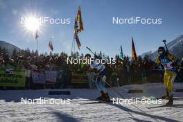 25.01.2019, Antholz, Italy (ITA): Mario Dolder (SUI), Jesper Nelin (SWE), (l-r) -  IBU world cup biathlon, sprint men, Antholz (ITA). www.nordicfocus.com. © Manzoni/NordicFocus. Every downloaded picture is fee-liable.