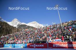 25.01.2019, Antholz, Italy (ITA): Event Feature: Grand stand with fans -  IBU world cup biathlon, sprint men, Antholz (ITA). www.nordicfocus.com. © Manzoni/NordicFocus. Every downloaded picture is fee-liable.
