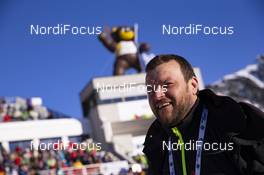 24.01.2019, Antholz, Italy (ITA): Event Feature: Siwidata technician in front of "Bumsi" -  IBU world cup biathlon, sprint women, Antholz (ITA). www.nordicfocus.com. © Manzoni/NordicFocus. Every downloaded picture is fee-liable.