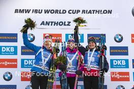 24.01.2019, Antholz, Italy (ITA): Kaisa Makarainen (FIN), Marketa Davidova (CZE), Marte Roeiseland (Olsbu), (l-r) -  IBU world cup biathlon, sprint women, Antholz (ITA). www.nordicfocus.com. © Manzoni/NordicFocus. Every downloaded picture is fee-liable.