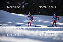 24.01.2019, Antholz, Italy (ITA): Lisa Theresa Hauser (AUT), Emma Lunder (CAN), (l-r) -  IBU world cup biathlon, sprint women, Antholz (ITA). www.nordicfocus.com. © Manzoni/NordicFocus. Every downloaded picture is fee-liable.