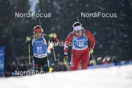 24.01.2019, Antholz, Italy (ITA): Laura Dahlmeier (GER), Megan Bankes (CAN), (l-r) -  IBU world cup biathlon, sprint women, Antholz (ITA). www.nordicfocus.com. © Manzoni/NordicFocus. Every downloaded picture is fee-liable.