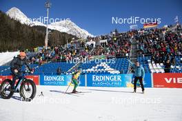 25.01.2019, Antholz, Italy (ITA): Gilberto Simoni (ITA), two time winner of Giro d'Italia Dorothea Wierer (ITA), Borut Nunar (SLO), IBU race director World Cup (l-r) -  IBU world cup biathlon, training, Antholz (ITA). www.nordicfocus.com. © Manzoni/NordicFocus. Every downloaded picture is fee-liable.