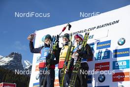 07.02.2019, Canmore, Canada (CAN): Vetle Sjaastad Christiansen (NOR), Johannes Thingnes Boe (NOR), Alexander Loginov (RUS), (l-r) -  IBU world cup biathlon, short individual men, Canmore (CAN). www.nordicfocus.com. © Manzoni/NordicFocus. Every downloaded picture is fee-liable.