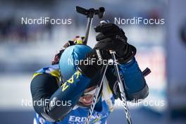 07.02.2019, Canmore, Canada (CAN): Event Feature: exhausted athlete rests in the finish area -  IBU world cup biathlon, short individual men, Canmore (CAN). www.nordicfocus.com. © Manzoni/NordicFocus. Every downloaded picture is fee-liable.