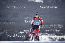 07.02.2019, Canmore, Canada (CAN): 42, Julian Eberhard (AUT) -  IBU world cup biathlon, short individual men, Canmore (CAN). www.nordicfocus.com. © Manzoni/NordicFocus. Every downloaded picture is fee-liable.