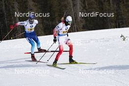 08.02.2019, Canmore, Canada (CAN): Mario Dolder (SUI), Lukasz Szczurek (POL), (l-r) -  IBU world cup biathlon, relay men, Canmore (CAN). www.nordicfocus.com. © Manzoni/NordicFocus. Every downloaded picture is fee-liable.