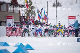 08.02.2019, Canmore, Canada (CAN): Lars Helge Birkeland (NOR), Roman Rees (GER), Evgeniy Garanichev (RUS), Antonin Guigonnat (FRA), Thomas Bormolini (ITA), Gabriel Stegmayr (SWE), (l-r) -  IBU world cup biathlon, relay men, Canmore (CAN). www.nordicfocus.com. © Manzoni/NordicFocus. Every downloaded picture is fee-liable.