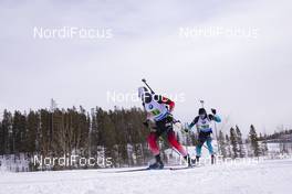 08.02.2019, Canmore, Canada (CAN): Vetle Sjaastad Christiansen (NOR), Emilien Jacquelin (FRA), (l-r) -  IBU world cup biathlon, relay men, Canmore (CAN). www.nordicfocus.com. © Manzoni/NordicFocus. Every downloaded picture is fee-liable.