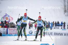 08.02.2019, Canmore, Canada (CAN): Denise Herrmann (GER), Laura Dahlmeier (GER) -  IBU world cup biathlon, relay women, Canmore (CAN). www.nordicfocus.com. © Manzoni/NordicFocus. Every downloaded picture is fee-liable.