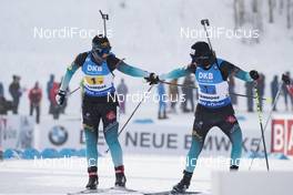 08.02.2019, Canmore, Canada (CAN): Anais Bescond (FRA), Julia Simon (FRA), (l-r) -  IBU world cup biathlon, relay women, Canmore (CAN). www.nordicfocus.com. © Manzoni/NordicFocus. Every downloaded picture is fee-liable.