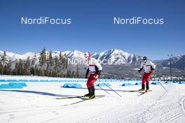 05.02.2019, Canmore, Canada (CAN): Felix Leitner (AUT), Dominik Landertinger (AUT), (l-r) -  IBU world cup biathlon, training, Canmore (CAN). www.nordicfocus.com. © Manzoni/NordicFocus. Every downloaded picture is fee-liable.