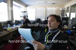 09.02.2019, Canmore, Canada (CAN): Event Feature: Siwidata technician Max at work  -  IBU world cup biathlon, training, Canmore (CAN). www.nordicfocus.com. © Manzoni/NordicFocus. Every downloaded picture is fee-liable.