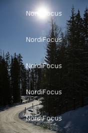 05.02.2019, Canmore, Canada (CAN): Event Feature: bright sun over the road to the nordic center -  IBU world cup biathlon, training, Canmore (CAN). www.nordicfocus.com. © Manzoni/NordicFocus. Every downloaded picture is fee-liable.