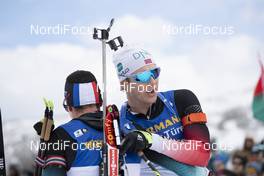 16.02.2019, Soldier Hollow, United States of America (USA): Quentin Fillon Maillet (FRA), Vetle Sjaastad Christiansen (NOR), (l-r) -  IBU world cup biathlon, pursuit men, Soldier Hollow (USA). www.nordicfocus.com. © Manzoni/NordicFocus. Every downloaded picture is fee-liable.
