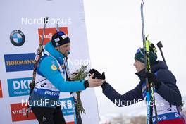 16.02.2019, Soldier Hollow, United States of America (USA): Simon Desthieux (FRA), Vetle Sjaastad Christiansen (NOR), (l-r) -  IBU world cup biathlon, pursuit men, Soldier Hollow (USA). www.nordicfocus.com. © Manzoni/NordicFocus. Every downloaded picture is fee-liable.
