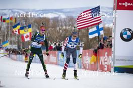 16.02.2019, Soldier Hollow, United States of America (USA): Benedikt Doll (GER), Sean Doherty (USA), (l-r) -  IBU world cup biathlon, pursuit men, Soldier Hollow (USA). www.nordicfocus.com. © Manzoni/NordicFocus. Every downloaded picture is fee-liable.