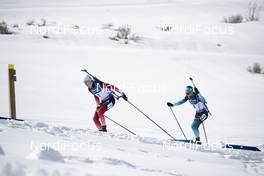16.02.2019, Soldier Hollow, United States of America (USA): Vetle Sjaastad Christiansen (NOR), Simon Desthieux (FRA), (l-r) -  IBU world cup biathlon, pursuit men, Soldier Hollow (USA). www.nordicfocus.com. © Manzoni/NordicFocus. Every downloaded picture is fee-liable.
